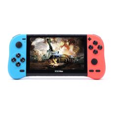 Console di gioco portatile con schermo X50 Max da 5,1 pollici per doppio giocatore con oltre 6000 giochi (rosso + blu)