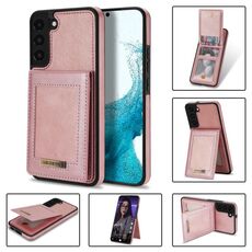 Per Samsung Galaxy S22 + 5G N.Bekus Vertical Flip Card Slot RFID Phone Case (oro rosa)