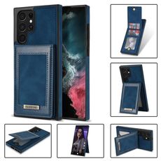 Per Samsung Galaxy S22 Ultra 5G N.Bekus Vertical Flip Card Slot RFID Custodia per telefono (blu)