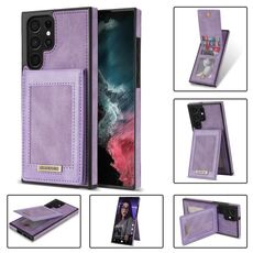 Per Samsung Galaxy S22 Ultra 5G N.Bekus Vertical Flip Card Slot RFID Custodia per telefono (viola)