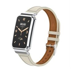 Per Xiaomi Mi Band 7 Pro Cinturino per orologio con struttura in metallo a vita piccola in tessuto semplice (bianco caldo)