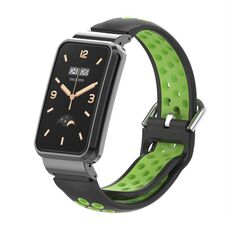 Per Xiaomi Mi Band 7 Pro Cinturino in silicone con struttura in metallo (nero + verde)
