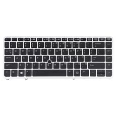 Tastiera per HP EliteBook 840 G1 versione USA con retroilluminazione e puntamento (argento)
