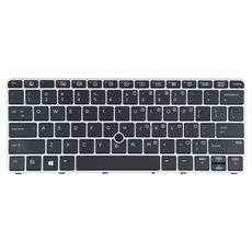 Tastiera per HP EliteBook 820 G3 versione USA con retroilluminazione e puntamento (argento)