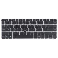 Tastiera per HP EliteBook 840 G3 versione USA con retroilluminazione e puntamento (argento)