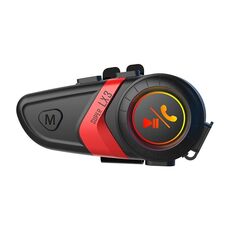 Casco da moto Chiamata Musica Navigazione Cuffie Bluetooth, Colore: Rosso (Microfono a tubo morbido)