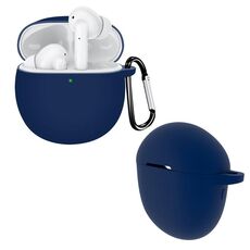 Custodia protettiva in silicone per auricolari Realme Buds Air Pro Pure Color Bluetooth (blu scuro)