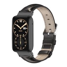 Per Xiaomi Mi Band 7 Pro Mijobs Cinturino in vera pelle con strato superiore in pelle bovina (nero di bambù)