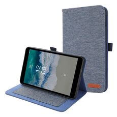 Custodia in pelle per tablet Nokia T10 in tessuto PU + TPU (blu scuro)