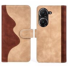 Per Asus Zenfone 9 Custodia per cellulare in pelle con cuciture orizzontali (gialla)