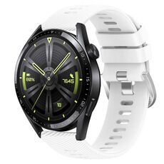 Per Huawei Watch GT3 42mm 20mm Cinturino in silicone morbido a tinta unita (bianco)
