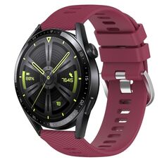 Per Huawei Watch GT3 42mm 20mm Cinturino in silicone morbido a tinta unita (rosso vino)