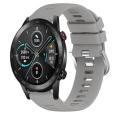 Per Honor MagicWatch2 42mm 20mm cinturino in silicone morbido a tinta unita (grigio)