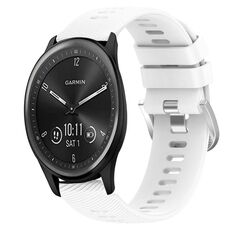 Per Garmin Vivomove Sport 20mm Cinturino in silicone morbido a tinta unita (bianco)