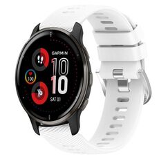 Per Garmin Venu 2 Plus 20mm Cinturino in silicone morbido a tinta unita (bianco)