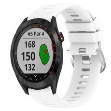 Per Garmin Approach S40 20mm Cinturino in silicone morbido a tinta unita (bianco)