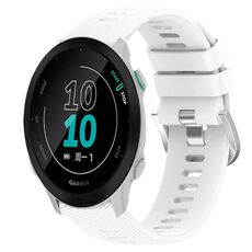 Per Garmin Forerunner 158 20mm cinturino in silicone morbido a tinta unita (bianco)