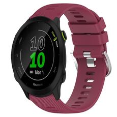 Per Garmin Forerunner 55 20mm cinturino in silicone morbido a tinta unita (rosso vino)