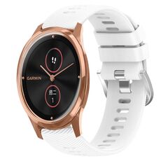 Per Garminmove Luxe 20mm cinturino in silicone morbido a tinta unita (bianco)