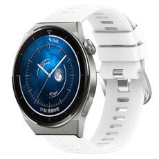 Per Huawei Watch GT3 Pro 46mm 22mm Cinturino in silicone morbido a tinta unita (bianco)