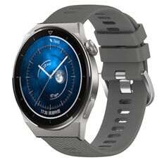 Per Huawei Watch GT3 Pro 46mm 22mm Cinturino in silicone morbido a tinta unita (grigio scuro)