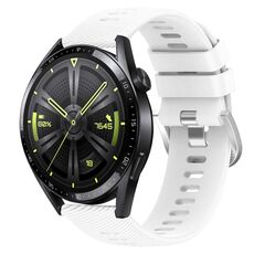 Per Huawei Watch GT3 46mm 22mm Cinturino in silicone morbido a tinta unita (bianco)