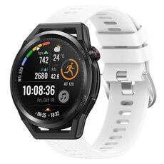 Per Huawei Watch GT Runner 22mm Cinturino in silicone morbido a tinta unita (bianco)