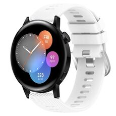 Per Huawei Watch 3 Cinturino per orologio in silicone morbido a tinta unita da 22 mm (bianco)