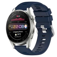Per Huawei Watch 3 Pro 22mm Cinturino in silicone morbido a tinta unita (blu notte)