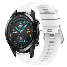 Per Huawei GT2 46mm 22mm Cinturino in silicone morbido a tinta unita (bianco)
