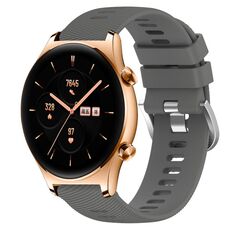 For Honor Watch GS 3 22mm Cinturino in silicone morbido a tinta unita (grigio scuro)