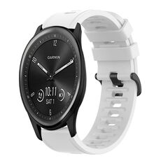 Per Garmin Vivomove Sport 20mm Cinturino in silicone morbido a tinta unita (bianco)