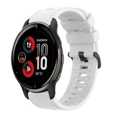 Per Garmin Venu 2 Plus 20mm Cinturino in silicone morbido a tinta unita (bianco)