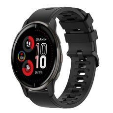 Per Garmin Venu 2 Plus 20mm Cinturino in silicone morbido a tinta unita (nero)