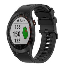 Per Garmin Approach S40 Cinturino in silicone morbido da 20 mm in tinta unita (nero)