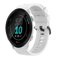 Per Garmin Forerunner 158 20mm cinturino in silicone morbido a tinta unita (bianco)