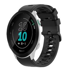 Per Garmin Forerunner 158 20mm Cinturino in silicone morbido a tinta unita (nero)