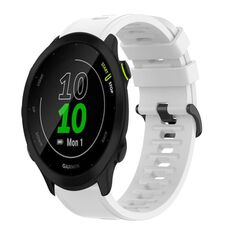 Per Garmin Forerunner 55 20mm cinturino in silicone morbido a tinta unita (bianco)