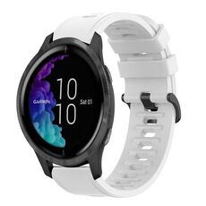 Per cinturino in silicone morbido a tinta unita Garmin Venu 20 mm (bianco)