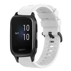 Per Garmin Venu SQ 20mm Cinturino in silicone morbido a tinta unita (bianco)