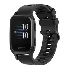 Cinturino per orologio in silicone morbido a tinta unita Garmin Venu SQ 20 mm (nero)
