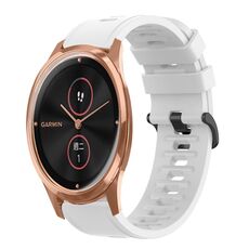 Per Garminmove Luxe 20mm cinturino in silicone morbido a tinta unita (bianco)