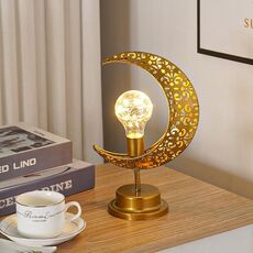 Lampada da tavolo a LED in ferro battuto a forma di luna Lampada decorativa da tavolo, stile: palla a bolle
