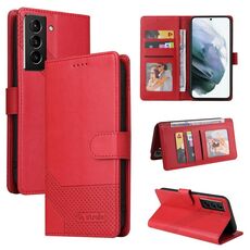 Per Samsung Galaxy S22 5G GQUTROBE Custodia per telefono in pelle magnetica con sensazione di pelle (rossa)