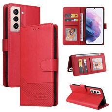 Per Samsung Galaxy S22 + 5G GQUTROBE Custodia per telefono in pelle magnetica con sensazione di pelle (rossa)