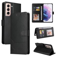 Per Samsung Galaxy S22 + 5G GQUTROBE Custodia per telefono in pelle magnetica con sensazione di pelle (nera)