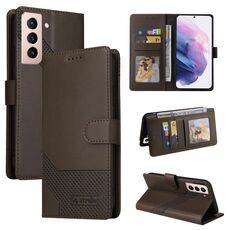Per Samsung Galaxy S22 + 5G GQUTROBE Custodia per telefono in pelle magnetica con sensazione di pelle (marrone)