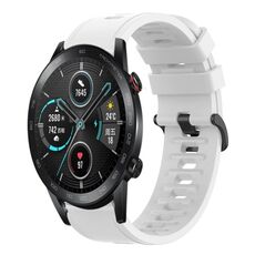 Per Honor Magic Watch 2 46mm 22MM Cinturino in silicone morbido a tinta unita (bianco)
