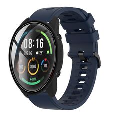 Per Xiaomi MI Watch Color 22mm Cinturino in silicone morbido a tinta unita (blu notte)