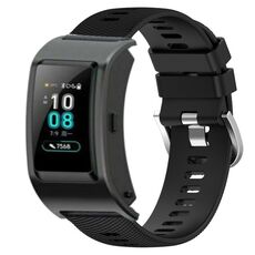 Per Huawei Band B5 18mm Cinturino in silicone a tinta unita (nero)